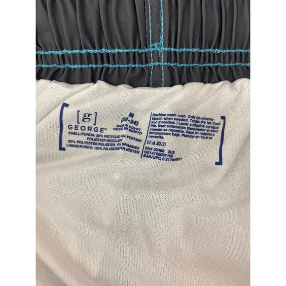 George Mens Multi Colored Striped Drawstring Waist With Pockets Swim Trunks With - Picture 6 of 7